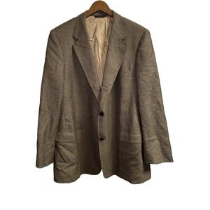 Brooks Brothers Loro Piana Wool Houndstooth Sport Coat Brown Men's Size 42L